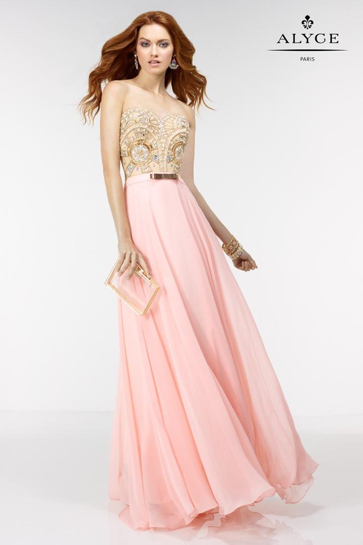 Alyce Paris - 6556 Prom Dress In Rosewater Nude Gold