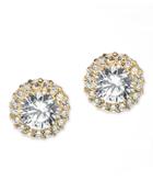 Cz By Kenneth Jay Lane - Classic Pavãœâ£ã¥â© Round Pierced Gold Plated Stud Earring