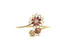 Tresor Collection - Rainbow Moonstone & Pink Tourmaline Bangle In 18k Yellow Gold