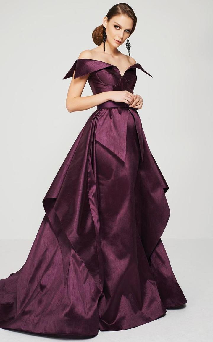Mnm Couture - 2371 Off-shoulder Paneled Evening Gown