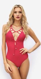 2017 Amarelo Swimwear - Swo601 Dark Damask Rose One Piece