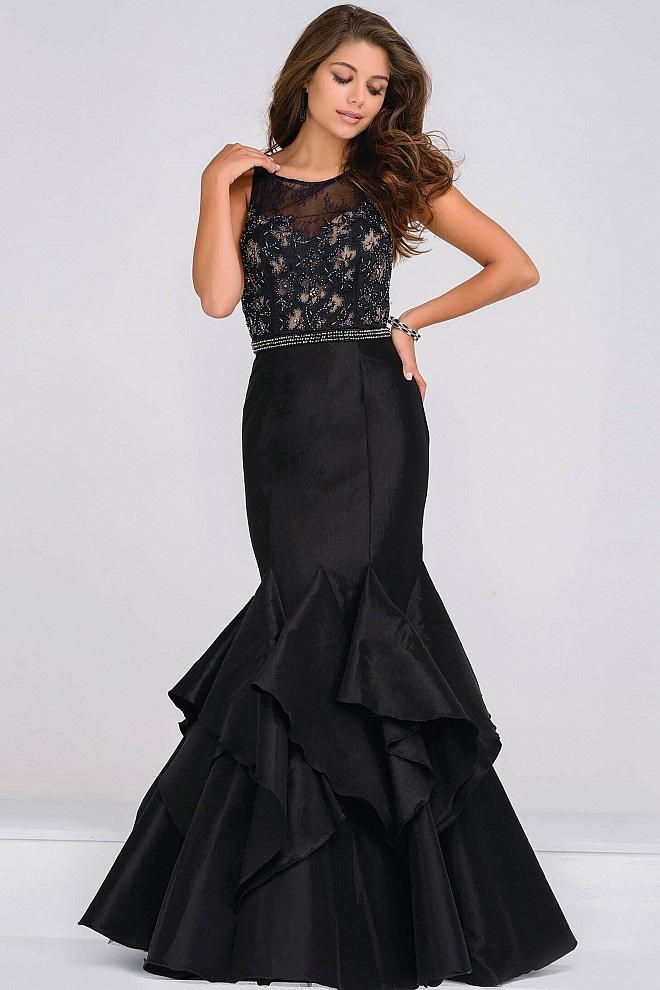 Jovani - Jvn50200a Sheer Embellished Neckline Mermaid Dress