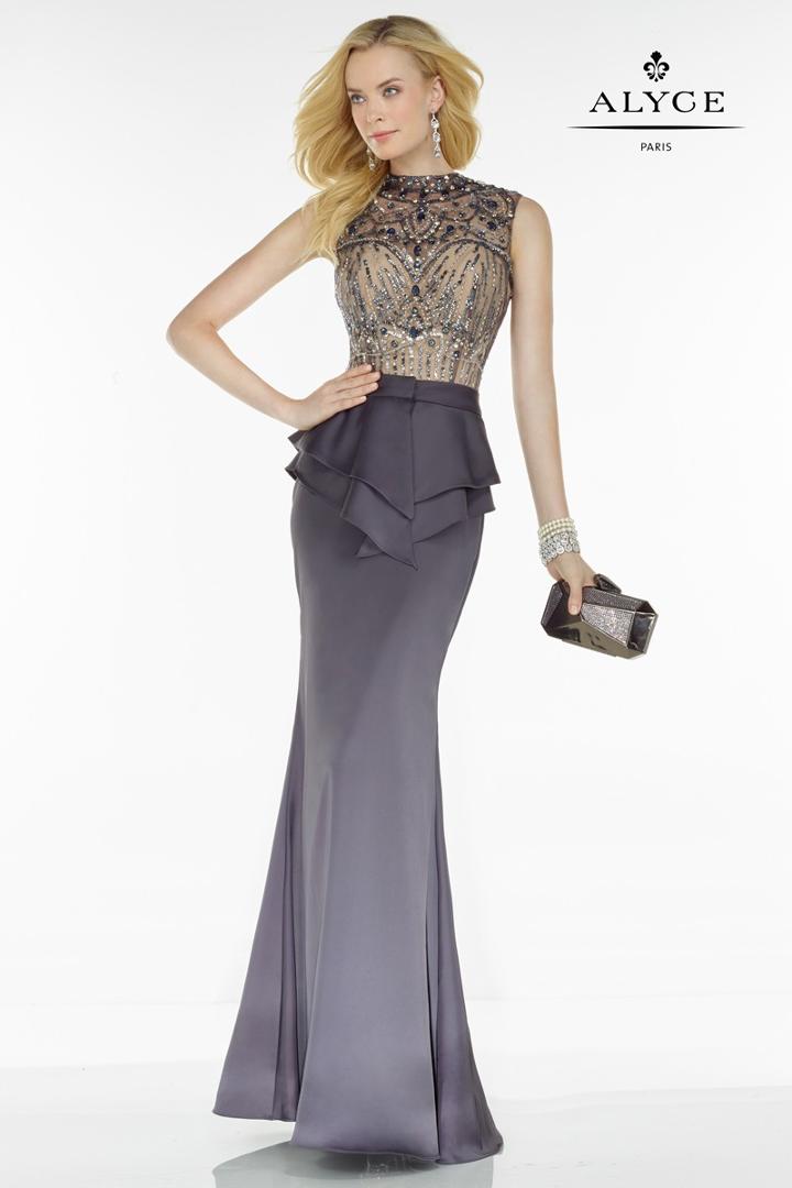 Alyce Paris Black Label - 5751 Dress In Aubergine Nude