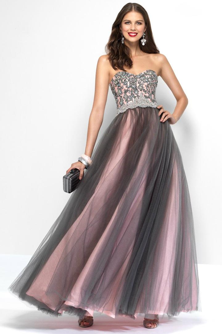 Alyce Paris - 6668 Long Dress In Gunmetal Rosewater
