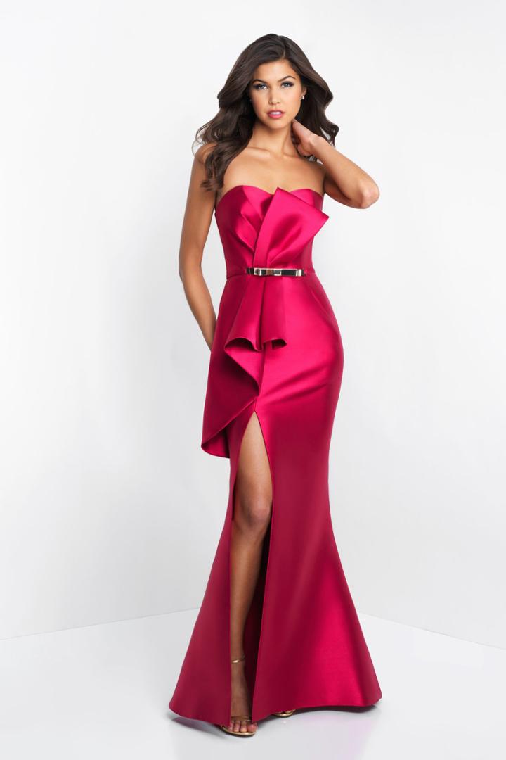 Blush - C1045 Draped Origami Bow Strapless Mermaid Gown