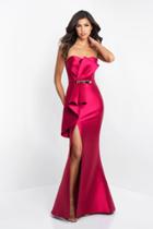 Blush - C1045 Draped Origami Bow Strapless Mermaid Gown