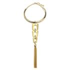 Ben-amun - Gold Collar Necklace With Gold Tassel Pendant