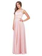 Dancing Queen - Lace Illusion Bejeweled Waist A-line Gown