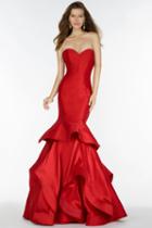 Alyce Paris - 1198 Strapless Ruffle Tiered Taffeta Mermaid Gown