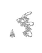Cz By Kenneth Jay Lane - Pear Cz Cluster Crawler W Pear Stud