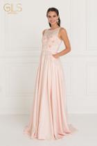 Elizabeth K - Gl1545 Jacquard Illusion Appliqued A-line Gown