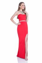 Terani Couture - Alluring Crystal Accented Illusion Bib Neck Sheath Gown 1615p1297a