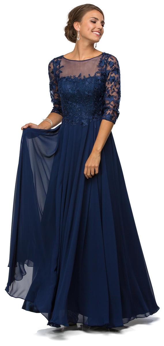 Gorgeous 3/4 Sleeve Sheer Dress
