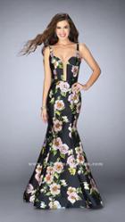 La Femme - Delectable Deep Sweetheart Floral Mermaid Long Evening Gown 24589