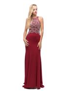 Attention-grabbing Embellished Bodice Long Prom Dress With Racer Back