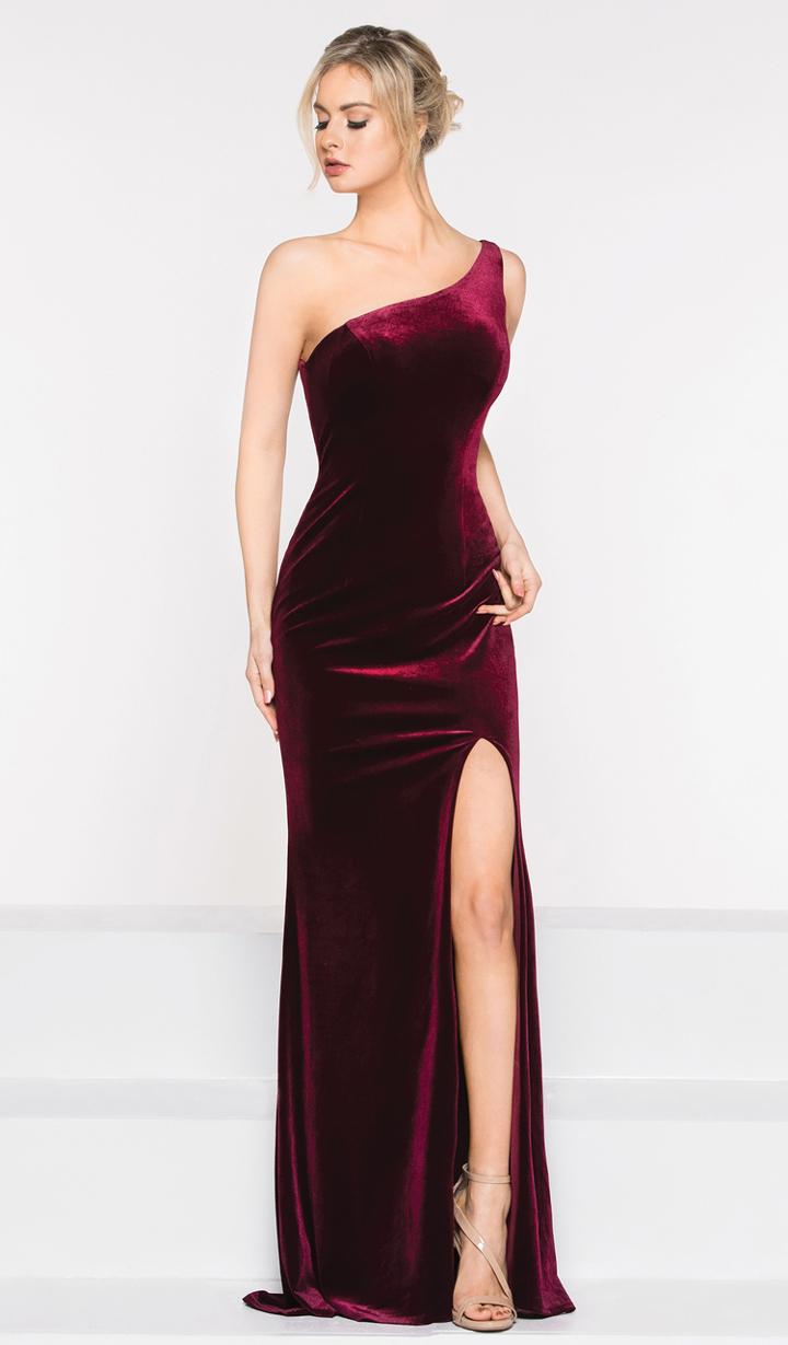 Colors Dress - 2031 Fitted Asymmetrical Dress With Slit