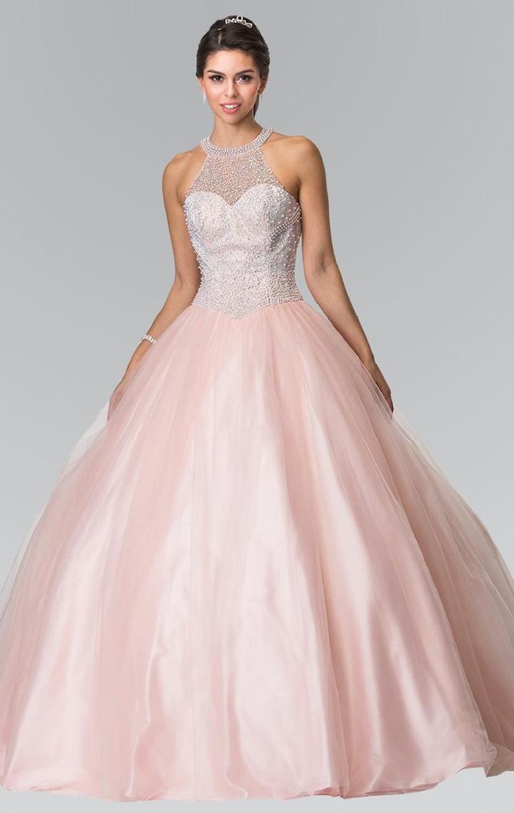 Elizabeth K - Beaded Halter Ballgown Gl2309