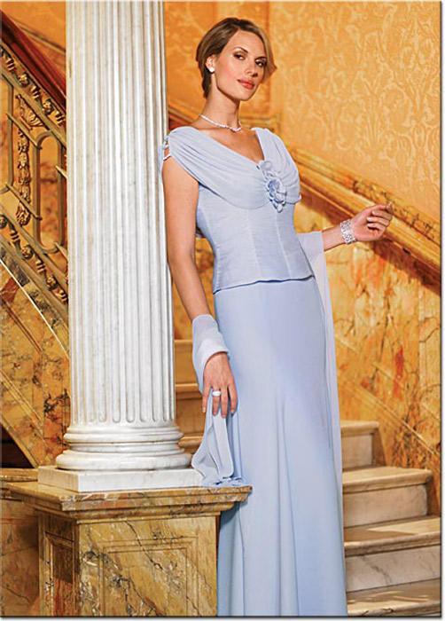 Daymor Couture - Draped V-neck Column Dress 6000