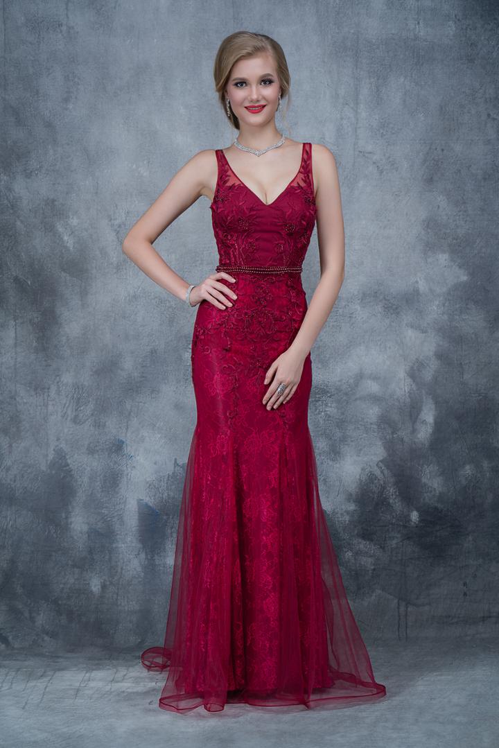 Nina Canacci - 4155 Sleeveless Lace Embroidered Evening Gown