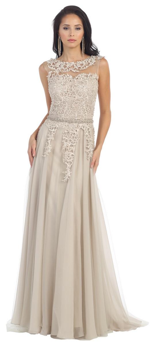 Long Sleeve Lace Shirred Dress