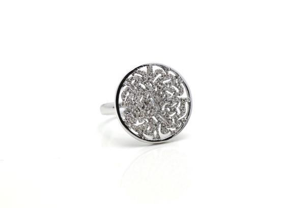 Tresor Collection - Signature Logo Ring Diamond Ring 18k White Gold