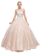 Dancing Queen - Sophisticated Halter Illusion Long Gown 1169