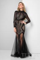 Terani Evening - Sheer Elaborate Illusion Gown 1712gl3579
