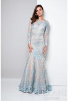 Terani Evening - Illusion Long Sleeves Mermaid Evening Gown 1711gl3530