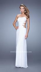 La Femme - Strapless Cut Out Long Dress In White 21197