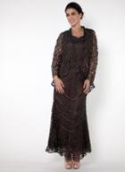 Soulmates - D7068 Crochet Lace Straps Three Pieces Gown