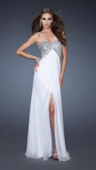 La Femme - Jewel Encrusted Sweetheart Chiffon A-line Gown 18577