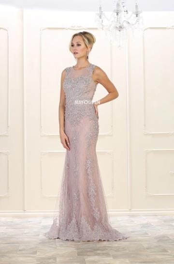 May Queen - Embellished Illusion Jewel Sheath Gown