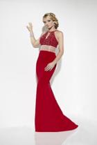 Studio 17 - 12566 Beaded Halter Trumpet Dress