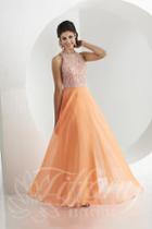 Tiffany Designs - Luminous Jewel A-line Chiffon Long Evening Gown 46055