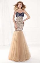 Tarik Ediz - Mte92390 Illusion Sweetheart Open Back Trumpet Gown