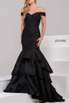 Jovani - Off Shoulder Mermaid Dress In Black 31100b