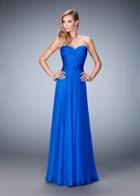 La Femme - 22815 Ruched Strapless Chiffon Gown