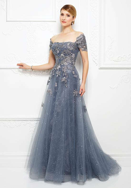 Montage By Mon Cheri - 217d88 Embroidered Strapless Lace A Line Gown
