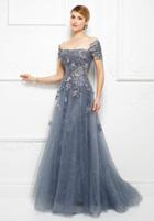Montage By Mon Cheri - 217d88 Embroidered Strapless Lace A Line Gown
