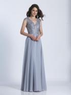 Dave & Johnny - 3210 Embellished V-neck A-line Dress