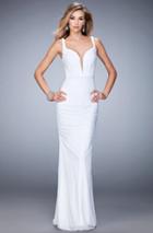 La Femme - 22475 Ruched Plunging Evening Gown