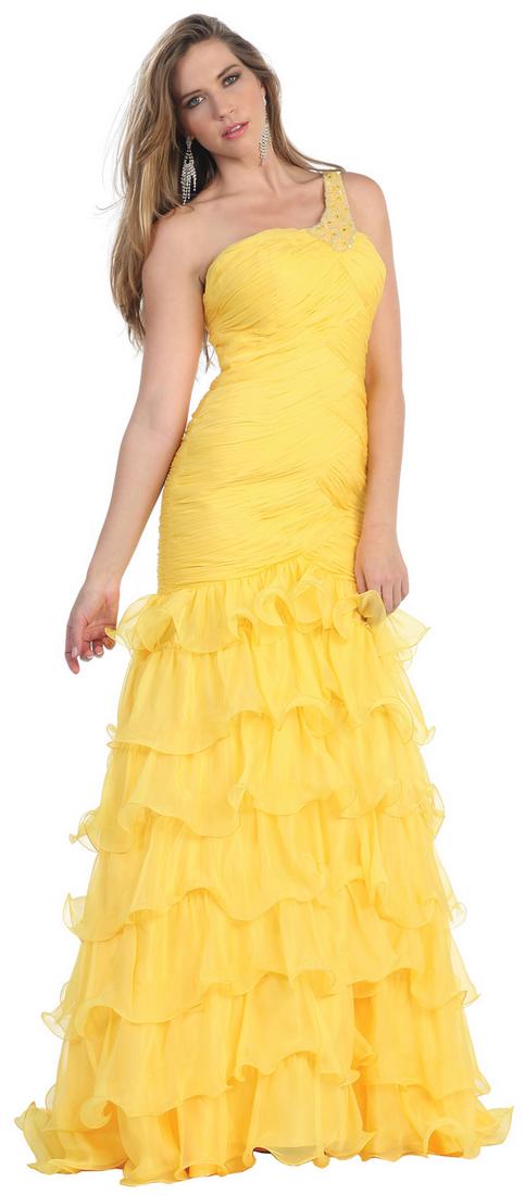Dazzling One Shoulder Mermaid Evening Gown