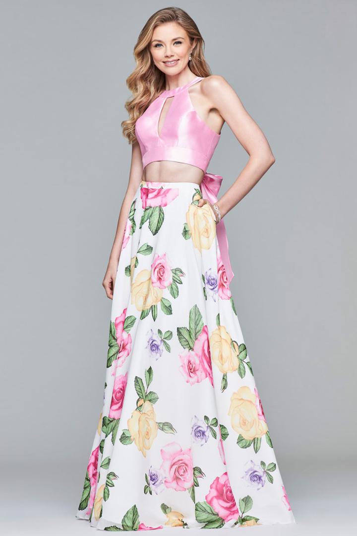 Faviana - 10047 Two-piece Oversized Bow A-line Gown