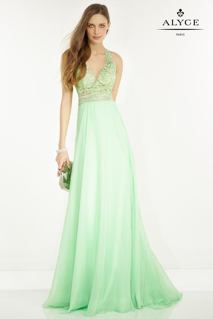 Alyce Paris - 6566 Prom Dress In Honeydew Silver