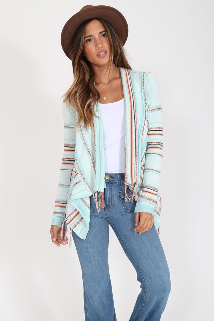 Goddis - Biya Fringe Cardigan In Bali Bliss