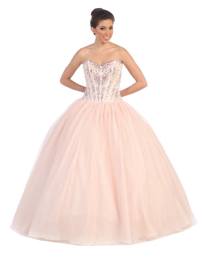 Dancing Queen - 8777 Strapless Embroidered Sheer Ballgown