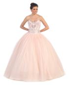 Dancing Queen - 8777 Strapless Embroidered Sheer Ballgown