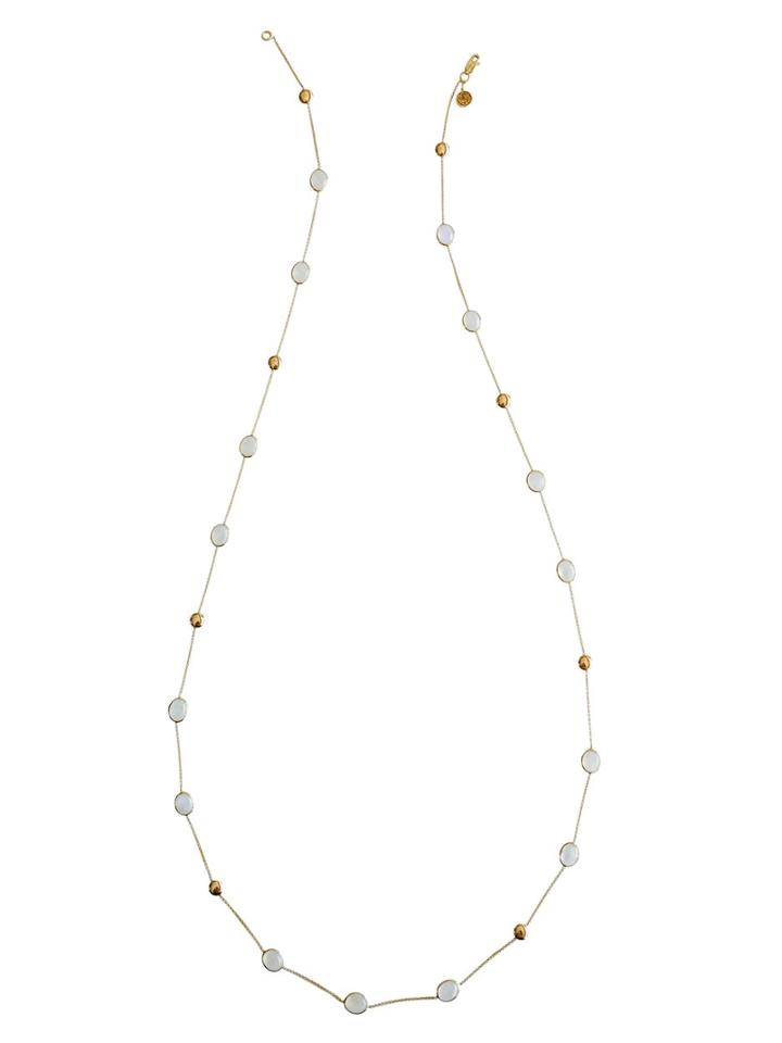 Tresor Collection - Rainbow Moonstone Long Necklace In 18k Yellow Gold
