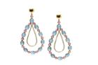 Tresor Collection - 18k Yellow Gold Earrings With Aquamarine And Pink Tourmaline