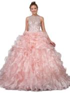 Dancing Queen - Crystal Embellished Ruffled Ballgown